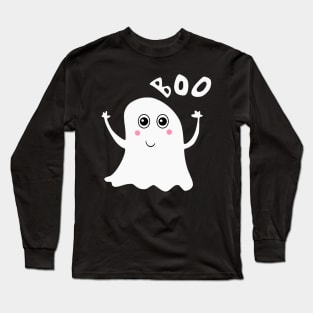 Cute Halloween Boo Ghost Long Sleeve T-Shirt